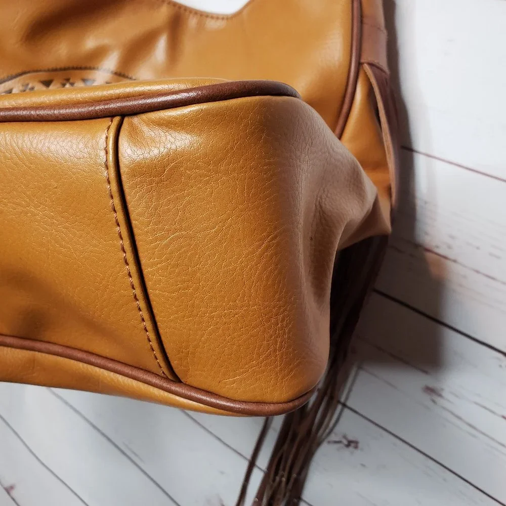 Brown Faux Leather Boho Handbag - Picture 9 of 14